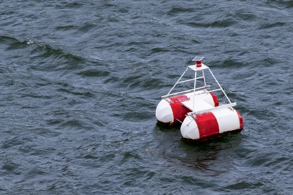 Red White Buoy Floats Middle River — Stock Photo, Image