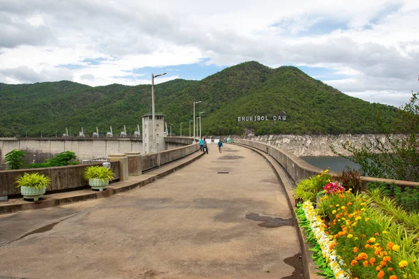 Bovenkant Van Bhumibol Dam Tak Thailand Hydro Power Electric Dam — Stockfoto