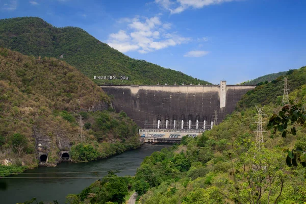 Image Front View Bhumibol Dam Tak Hydro Power Electric Dam — Stock fotografie