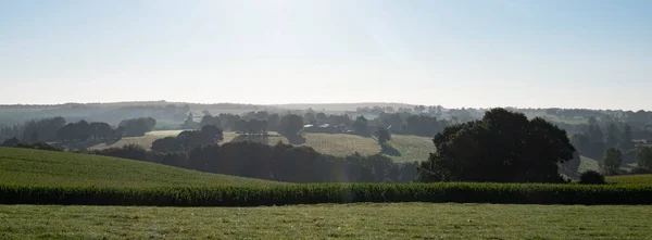 Fransa Sisli Bir Yaz Sabahı Erken Saatlerde Orta Britanya Kırsalının — Stok fotoğraf
