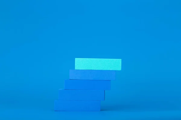 Business Personal Development Concept Ladder Success Made Blue Blocks Blue — Stock Photo, Image