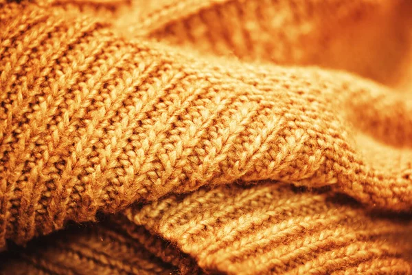 Rows Folded Woolen Product Large Knitted — Stock Photo, Image