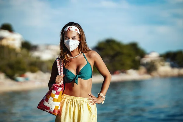 Femme Avec Masque Protection Visage — Photo