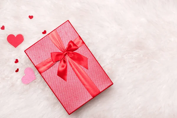 Liebe Draufsicht Auf Rote Geschenkboxen Mit Schleife — Stockfoto