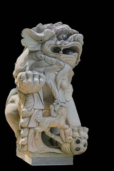 Каменная Статуя Пишиу Статуя Льва Китая Ват Тхэм Суа Краби — стоковое фото