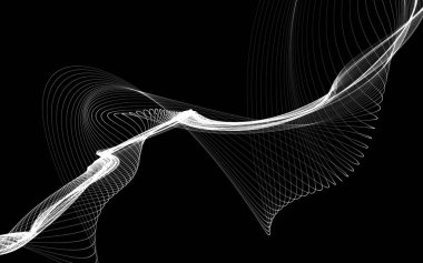 Abstract Curved Shapes. White Circular Background. 