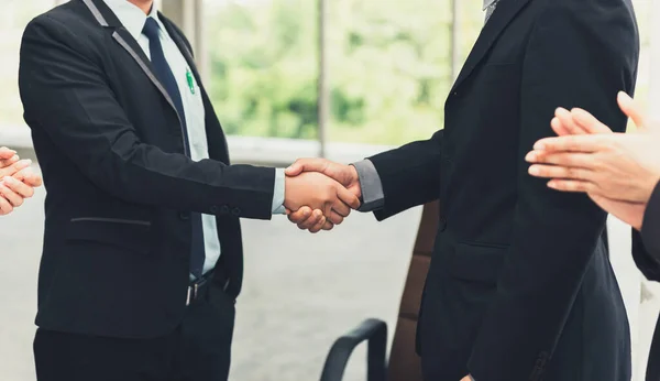 Business Partners Executive Greetings Handshake Conference Agreement Deal Together Empresários — Fotografia de Stock