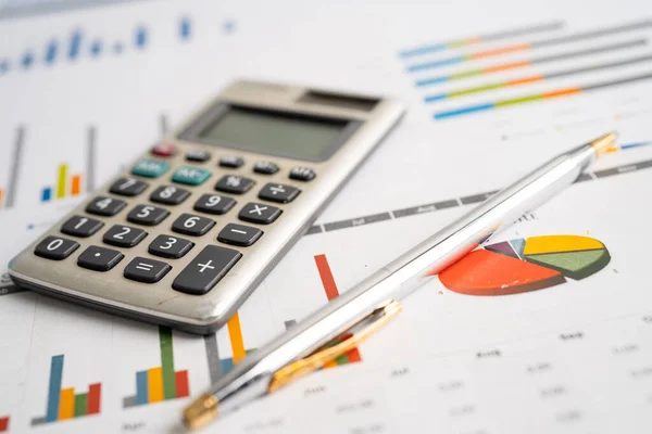Calculator Graph Paper Finance Development Banking Account Statistics Investment Analytic — Stock Photo, Image