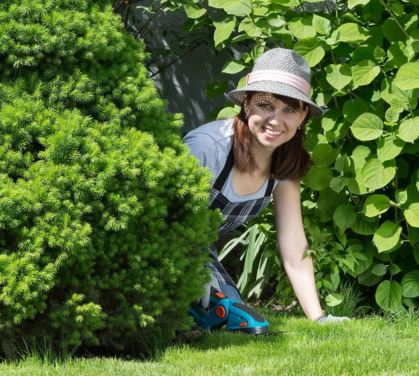 Wanita Yang Bekerja Kebun — Stok Foto