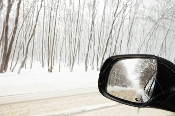 Reflection Winter Road — Foto Stock