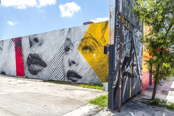 Miami Abd Ağustos 2014 Graffiti Tasarım Bölgesi Wynwood Daki Duvar — Stok fotoğraf