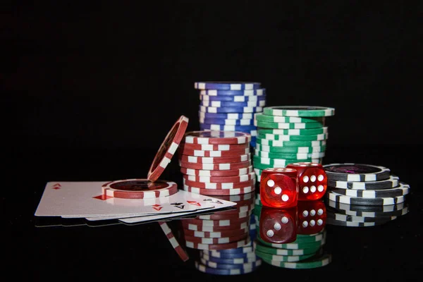 Póker Zseton Készlet — Stock Fotó