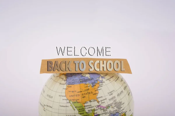 Globe Och Tillbaka Till Skolan Titel — Stockfoto