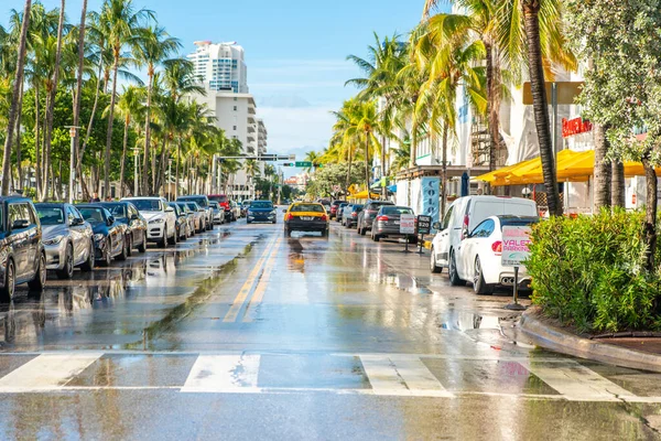 Miami Usa September 2019 Ocean Drive Street Вранці Маямі Саут — стокове фото