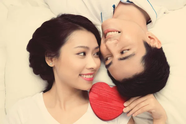 Couple Asian Lovers Beginning Love Story Having Fun Together — Stock Photo, Image