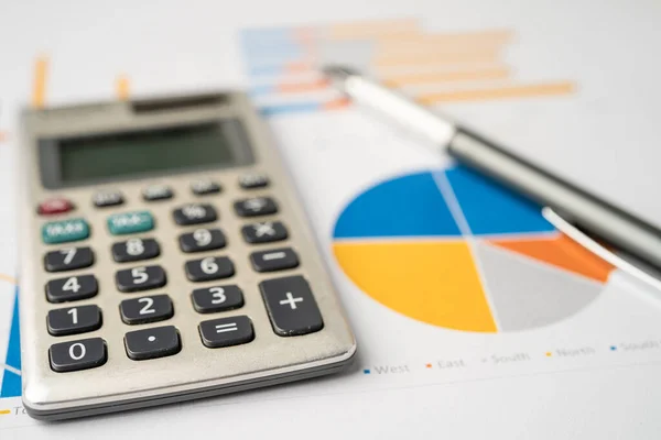 Calculator Chart Graph Paper Finance Development Banking Account Statistics Investment — Stock Photo, Image
