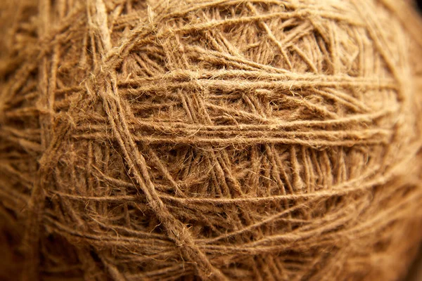 Ball Grey Natural Linen String Top View — Stock Photo, Image