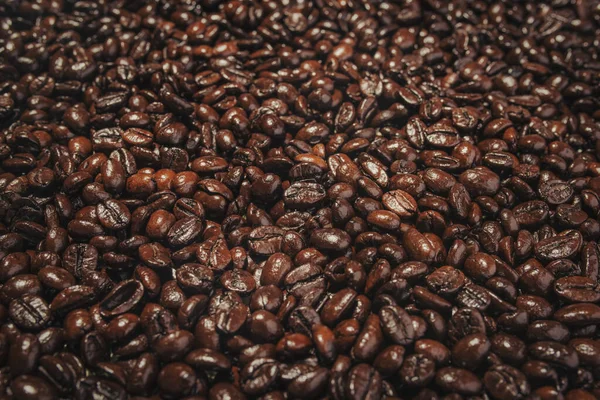 Kaffeebohnen Geröstete Kaffeebohnen Hintergrund — Stockfoto
