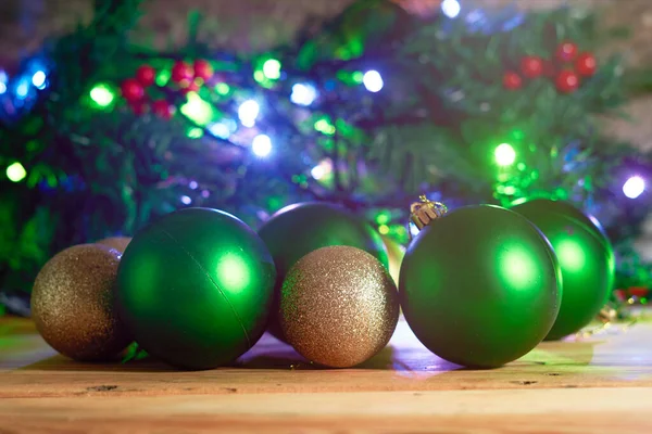 Árvore Natal Colorido Bolas Brinquedos Decorativos — Fotografia de Stock