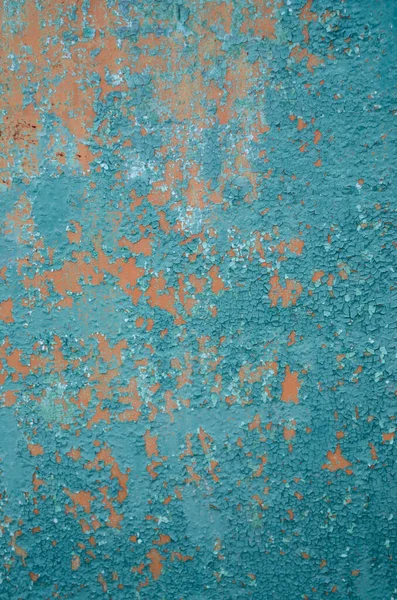 Vertikaler Hintergrund Alte Rissige Farbe Zaun Grundierung Orange Abblätternde Farbe — Stockfoto