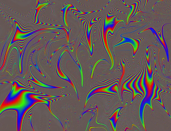 Trippy Psychedelic Rainbow Background Glitch Lsd Colorful Wallpaper 60S Resumen — Foto de Stock
