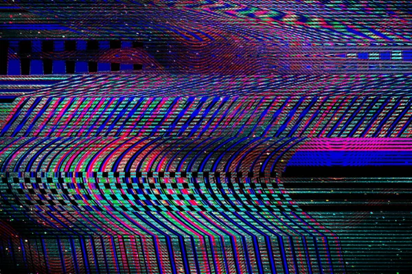 Glitch Psychedelischen Hintergrund Alte Bildschirm Fehler Digitales Pixelrauschen Abstraktes Design — Stockfoto