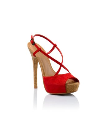 Kırmızı kadın ayakkabısı.