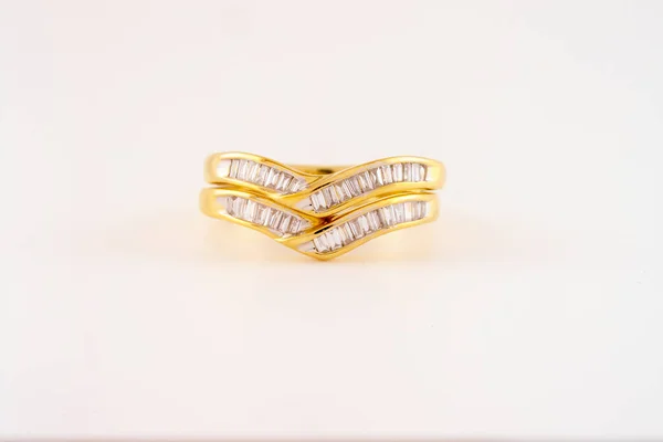 Diamond Gold Wedding Eternity Bands — Stock Photo, Image