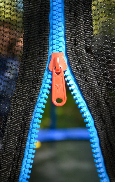 Dark Blue Jeans Design Zipper Background — Stock Photo, Image