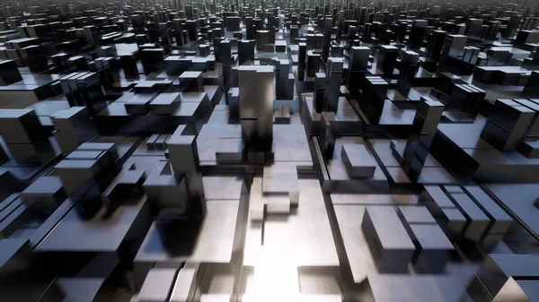Metal Cubes Steel Square Blacks Style Render — Stock Photo, Image