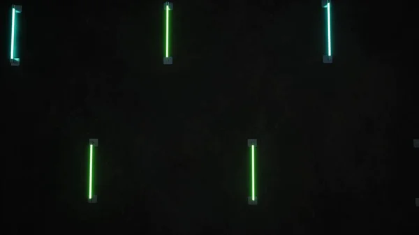 Neon Lichter Linie Stil Led Glühlampen Der Wand Render — Stockfoto