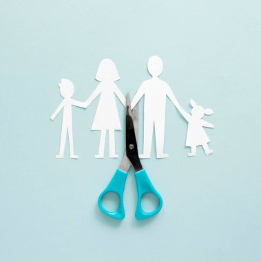 Aile boşanma kağıtları şeklinde. Yüksek kalite fotoğraf