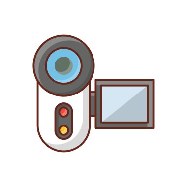 kamera simgesi, renkli illüstrasyon 