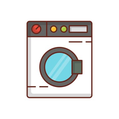 çamaşır ikonu, renkli illüstrasyon 