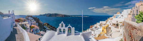 Yunanistan Santorini Adasındaki Oia Kentinin Manzarası — Stok fotoğraf