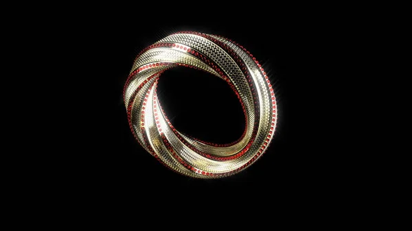 Fantasy Guld Röd Diamant Ring Vacker Utsikt Cirkel Roterande Render — Stockfoto