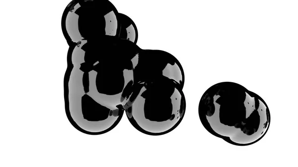 Блэк Металл Мяч Футуристическая Концепция Цифровая Абстрактная Фоновая Жидкость Рендеринг — стоковое фото