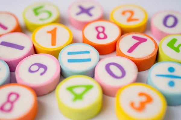 Matematické Číslo Barevné Pozadí Vzdělávání Studium Matematiky Učení Učební Koncepce — Stock fotografie