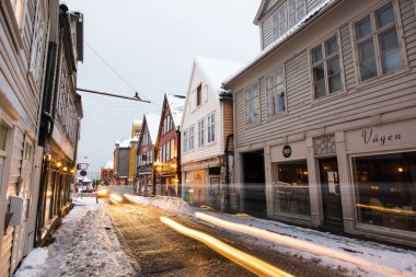 Bergen şehrinin Noel Zamanı Manzarası