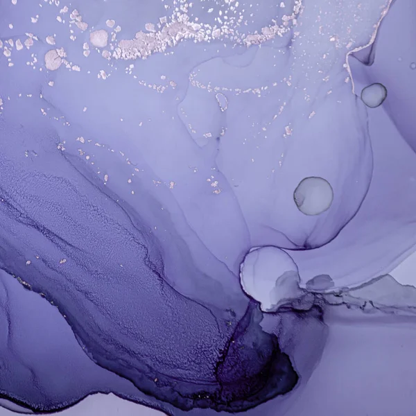Purple Liquid Paint Waves. Luxury Grey Alcohol