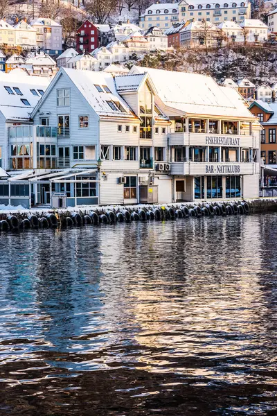 Vista Panorámica Ciudad Bergen Navidad — Foto de Stock