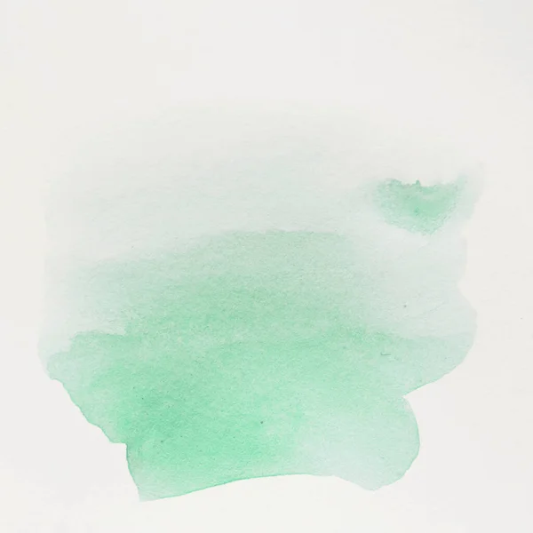 Green Water Color Brush Stroke White Background — Fotografia de Stock