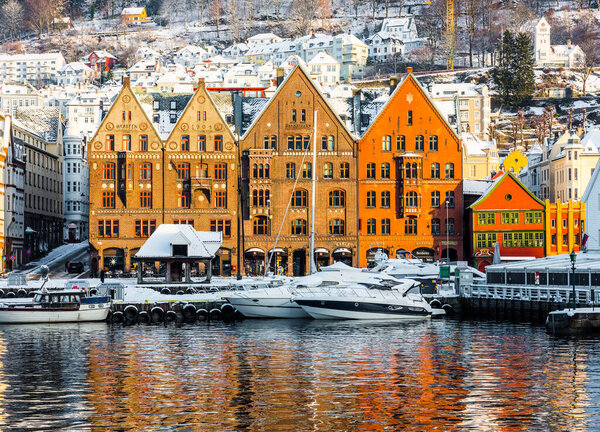 Scenic view of Bergen City at Christmas Time