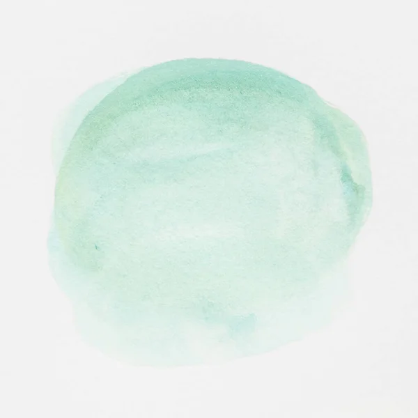 Green Watercolor Spot White Paper — Fotografia de Stock