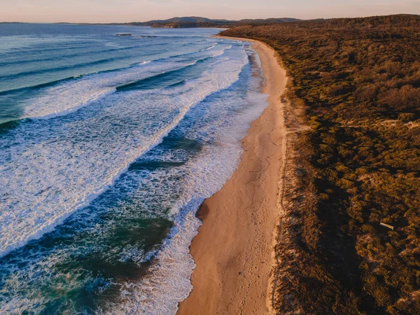 Letecká Fotografie Pláže Lake Tabourie Beach Austrálie — Stock fotografie