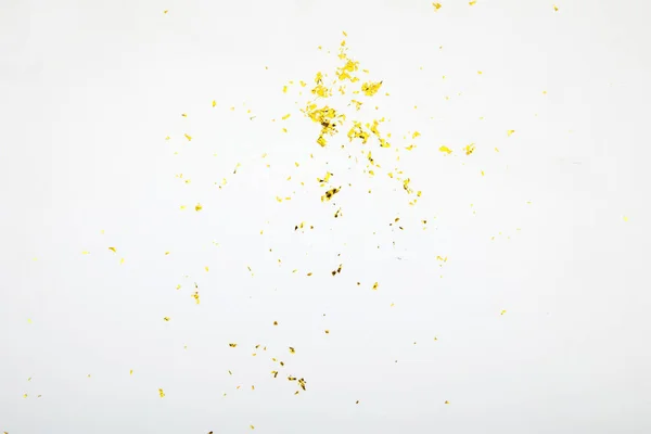 Spilled Golden Glitter White Table Abstract — Stock Photo, Image
