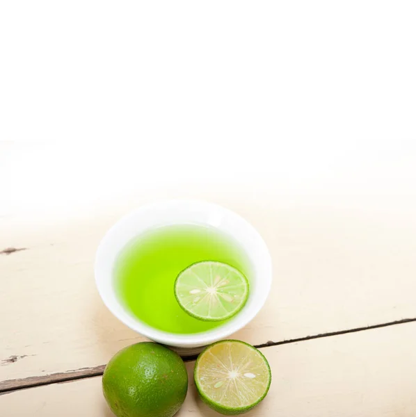 Groene Limoen Limonade Achtergrond Close — Stockfoto