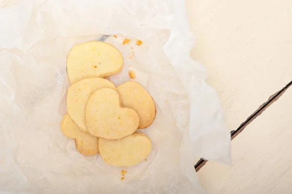 Herzförmige Shortbread Valentin Cookies — Stockfoto