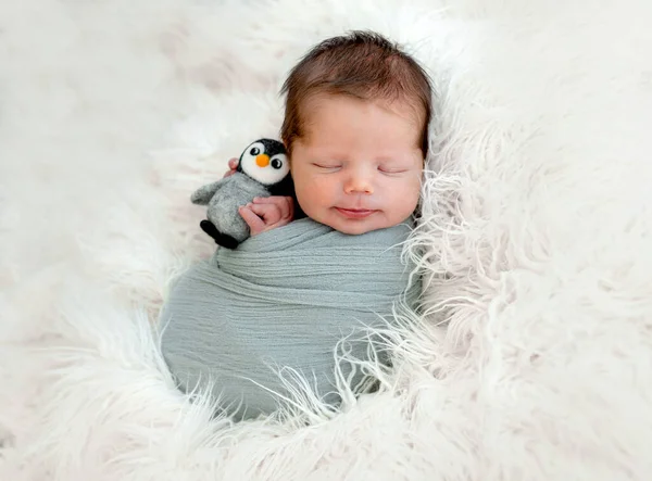 Newborn Baby Boy Portrait — Stock Photo, Image