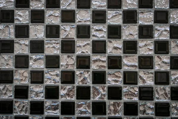 Szara Ceramiczna Mozaika Ścianie Jako Tło — Zdjęcie stockowe